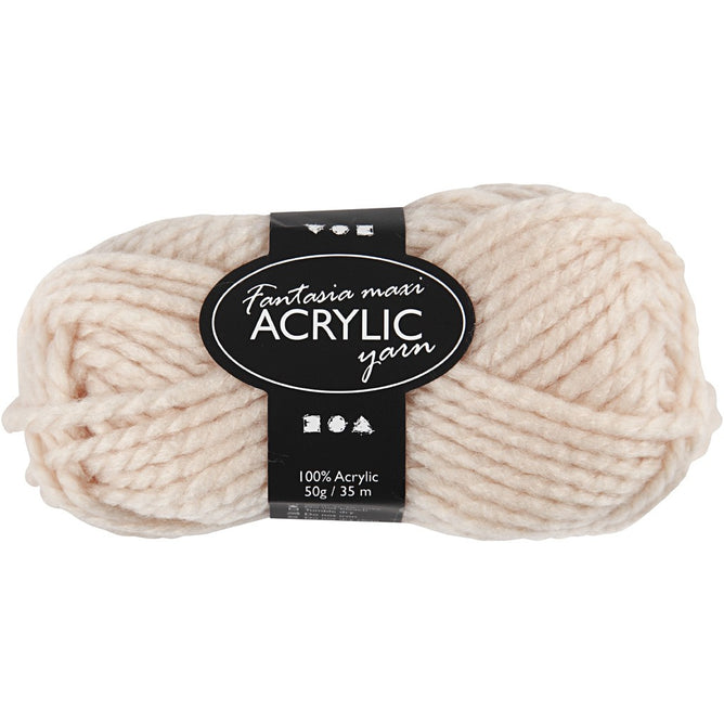 50g Fantasia Knitting 100% Acrylic Wool Chunky Yarn 35 m - Powder - Hobby & Crafts