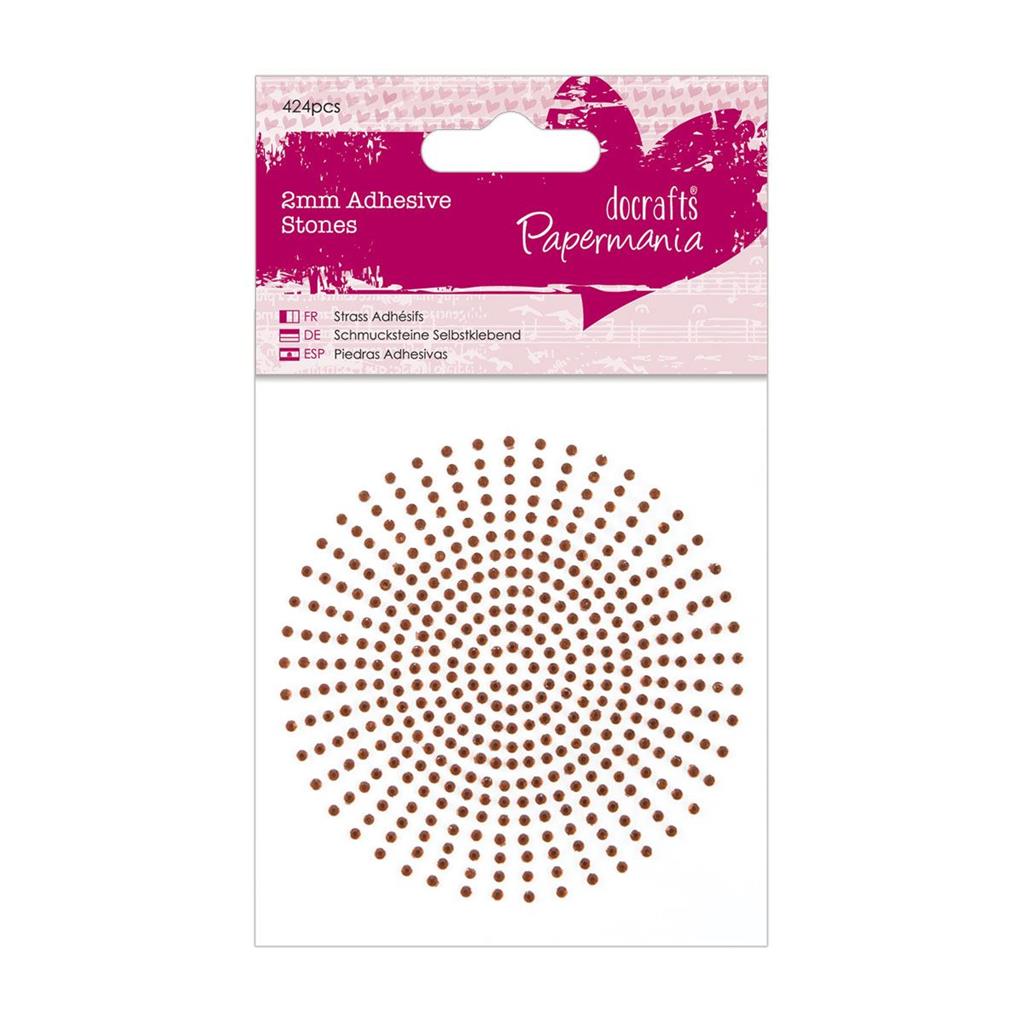 424 x Papermania 2mm Bronze Adhesive Stones Scrapbooking Jewellery Making Crafts - Home - Crafts