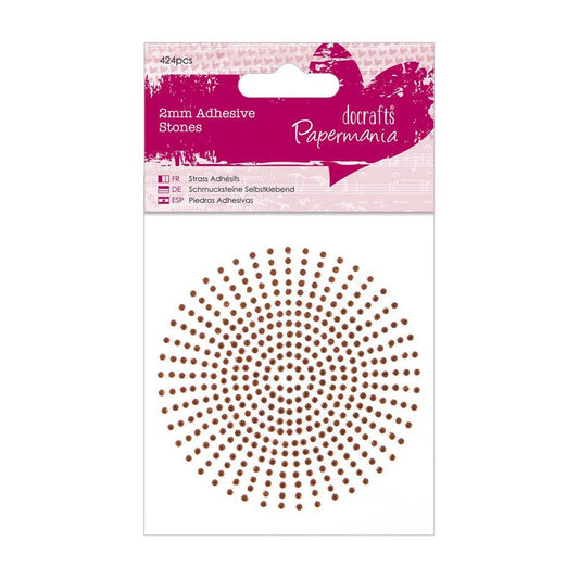 424 x Papermania 2mm Bronze Adhesive Stones Scrapbooking Jewellery Making Crafts - Home - Crafts