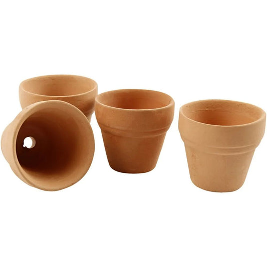 45 x Red Terracotta Flower Pots With Hole For Christmas Gardening Craft D: 3.4cm - Home-Crafts