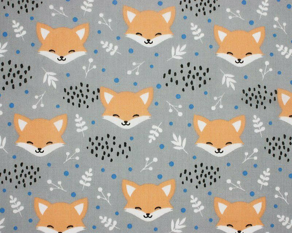 Blushing Foxes Denim Polycotton Children Fabric