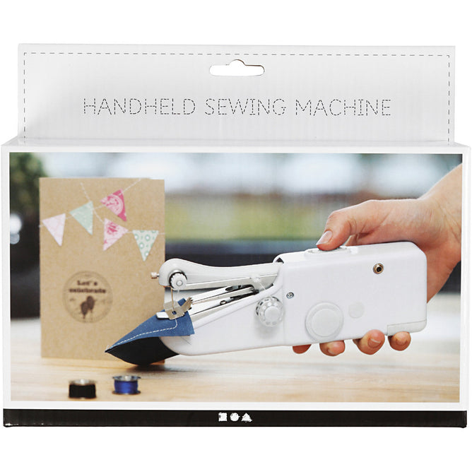 White Handheld Sewing Machine Cardboard Fabric Paper Felt Crafts W: 3.5cm L: 20.5cm