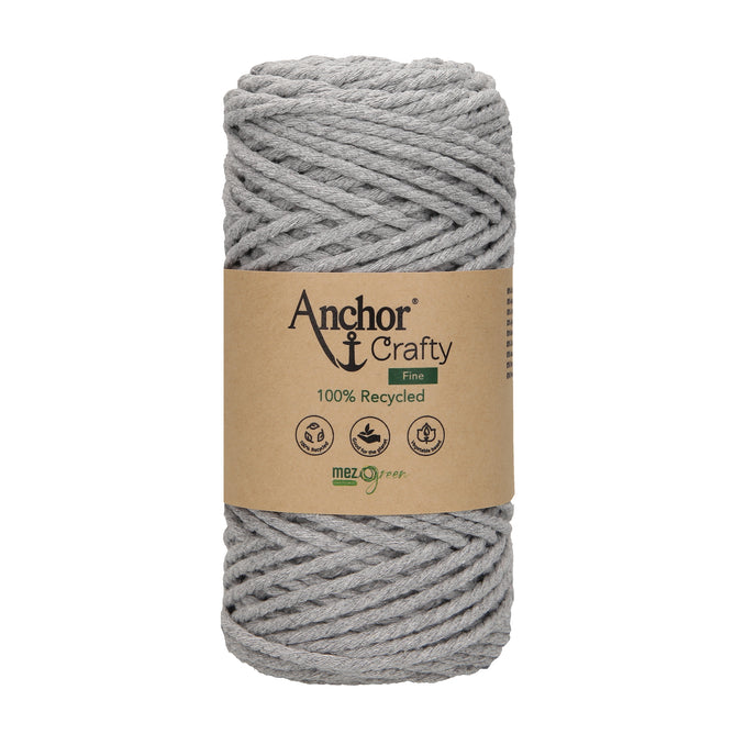 Anchor 3mm 250g 100% Recycled Soft 3-Ply Twisted Eco-Friendly Yarn - Knitting Crocheting Crafts - Various Colours