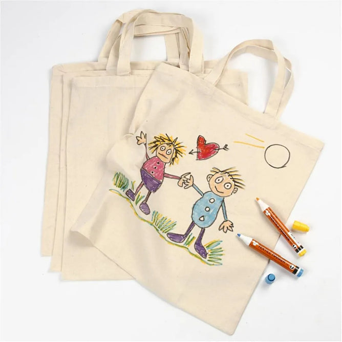 100% Cotton Shopping Bag Reusable Craft Design Personalise Make Natural 42cm