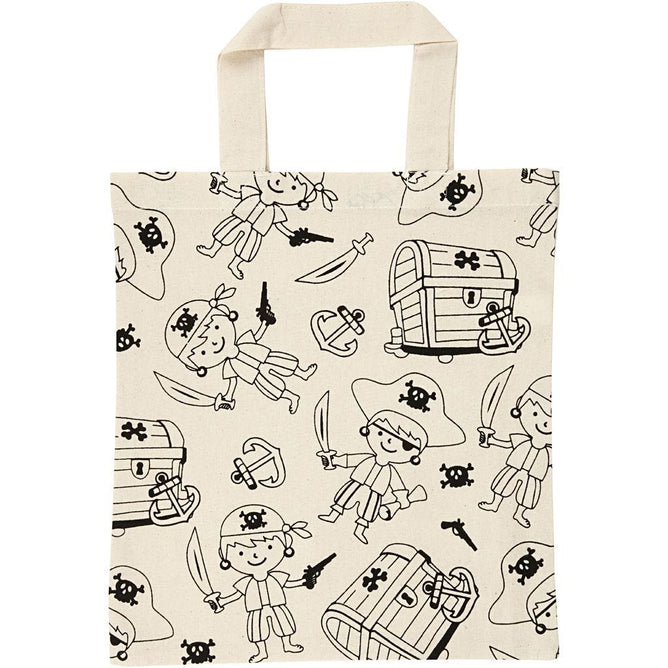 Pirate SWAG Shopping Tote Bag Pre-Printed Motifs 100% Cotton 27.5x30cm