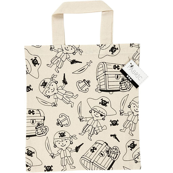 Pirate SWAG Shopping Tote Bag Pre-Printed Motifs 100% Cotton 27.5x30cm