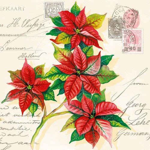 5 Napkins Christmas Greetings 33 x 33 cm Tissue Decoupage Paper Party Craft - Home - Crafts