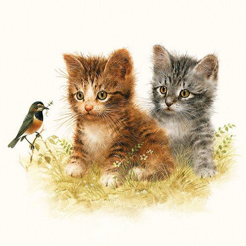 5 Napkins Kitten Friend 33 x 33 cm Tissue Decoupage Paper Party Craft - Home - Crafts