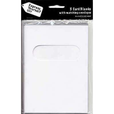 5 Oval Window Blank Aperture Cards With Envelopes: White - Home - Crafts