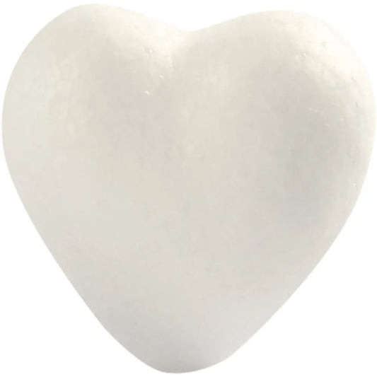 5 White Polystyrene Love Heart Shapes Modelling Christmas Decoration Crafts 6 cm