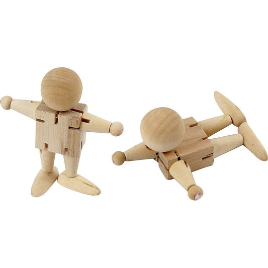 5 x China Berry Wood Body Figures With Elastic Decoration Crafts 5 cm - Home - Crafts