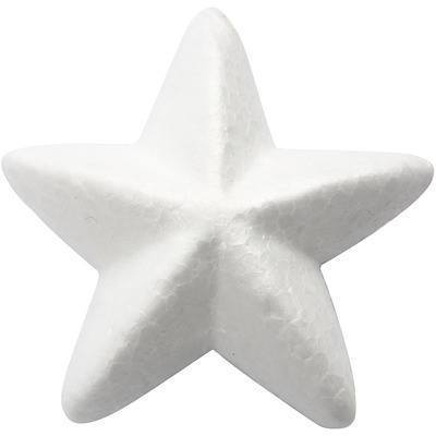 5 x Polystyrene White Star Shape Craft Decoration - 11 cm - Home - Crafts