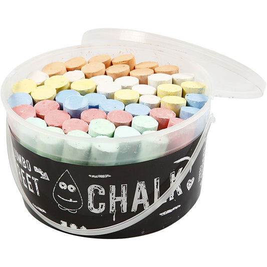 50 x Children Sidewalk Jumbo Chalk 6 Assorted Colours Hopscotch Lines Drawing - Home - Crafts