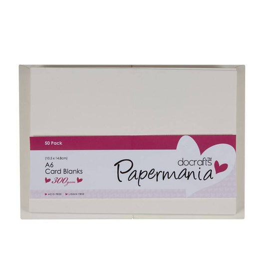 50 x Papermania Blank A6 Cards Envelopes Cream Rectangular Shaped 10.5cmx14.8cm Cardmaking Crafts - Home - Crafts