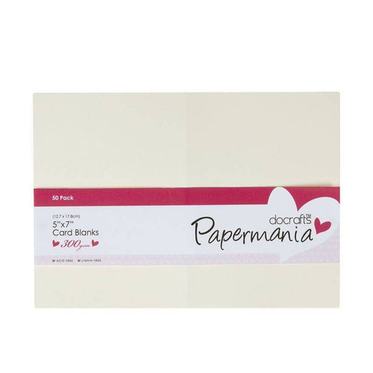 50 x Papermania Blank Cards Envelopes Pack Rectangular Cream 12.7cmx17.8cm Crafts - Home - Crafts