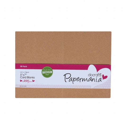 50 x Papermania Blank Cards Envelopes Pack Rectangular Recycled 12.7cmx17.8cm Cardmaking Crafts - Home - Crafts