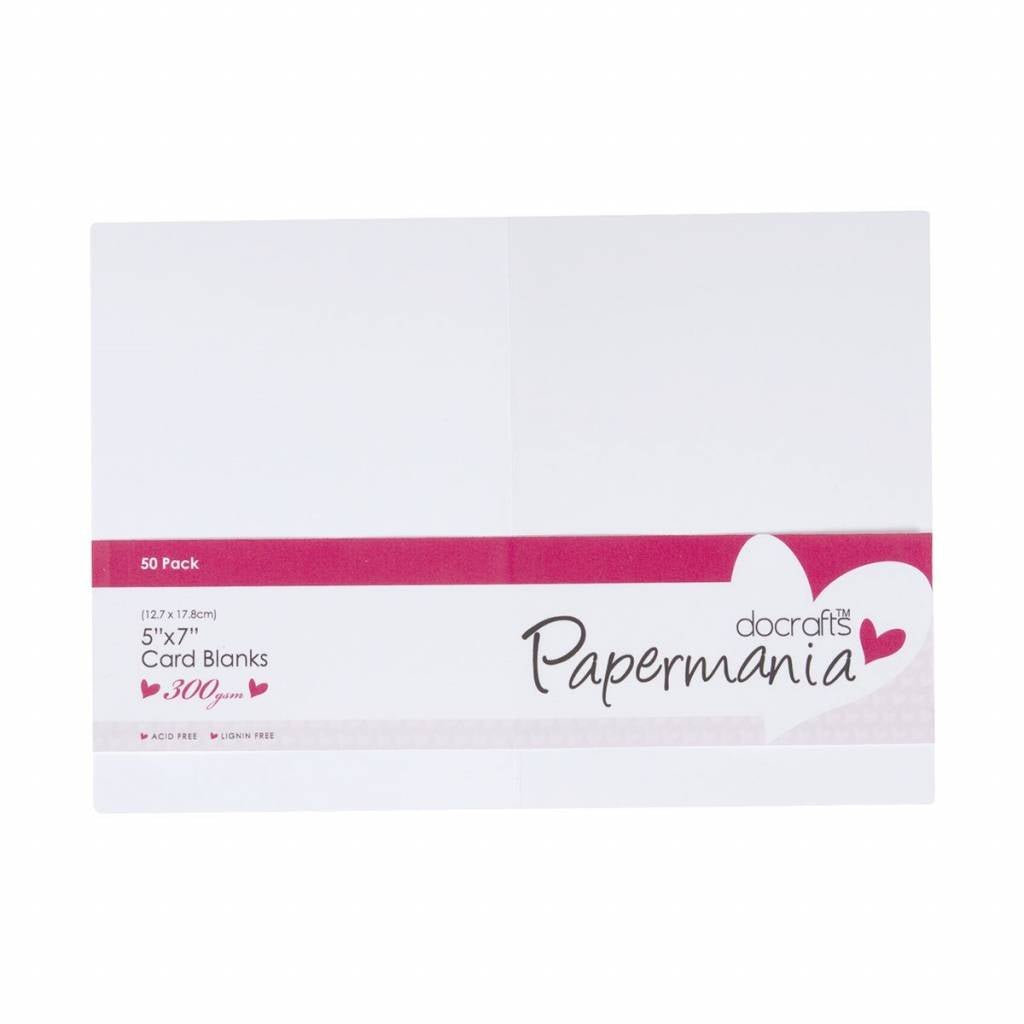50 x Papermania White Rectangle Shape Blank Cards Envelopes Pack 12.7cm x 17.8cm Cardmaking Crafts - Home - Crafts