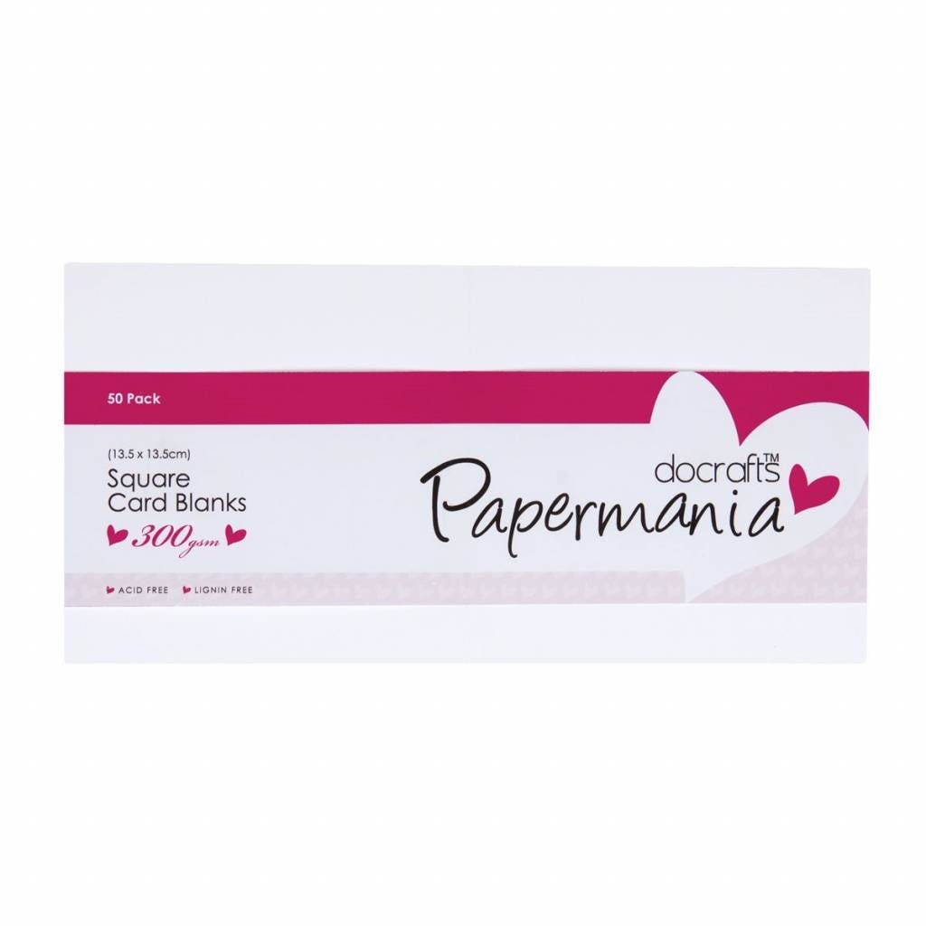 50 x Papermania White Square Shaped Blank Cards Envelopes Packs 13.5cm x 13.5cm - Home - Crafts