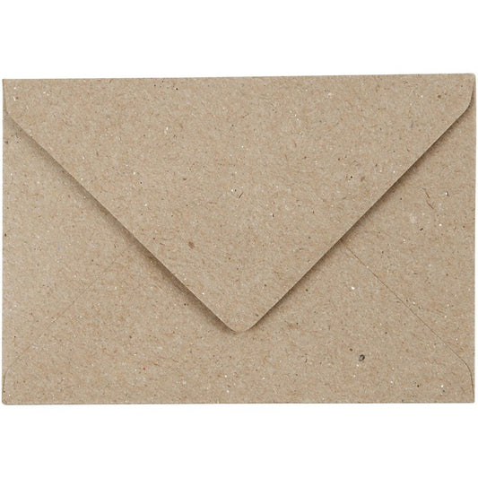 50 x Rectangular Natural Colour Recycled Paper Envelopes Office Mailing Supply - Home - Crafts