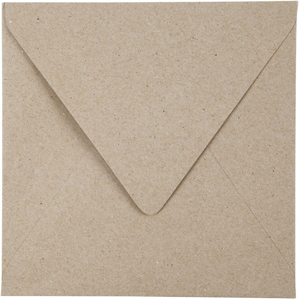50 x Square Natural Colour Recycled Paper Envelopes Office Mailing Supplies 16cm - Home - Crafts