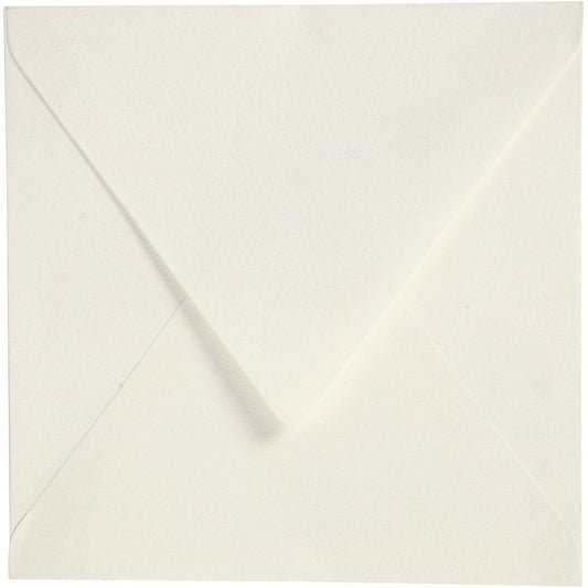 50 x Square Off White Colour Recycled Paper Envelopes Office Mailing Supply 16cm - Home - Crafts