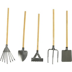 5 x Garden Metal Tools With Wooden Handle For Christmas Decorations 11 cm