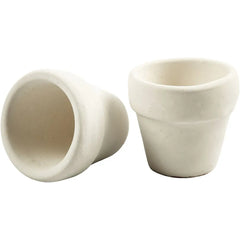 6 x Small White Terracotta 3cm Flower Pots Without Bottom Hole Christmas Gardening Crafts