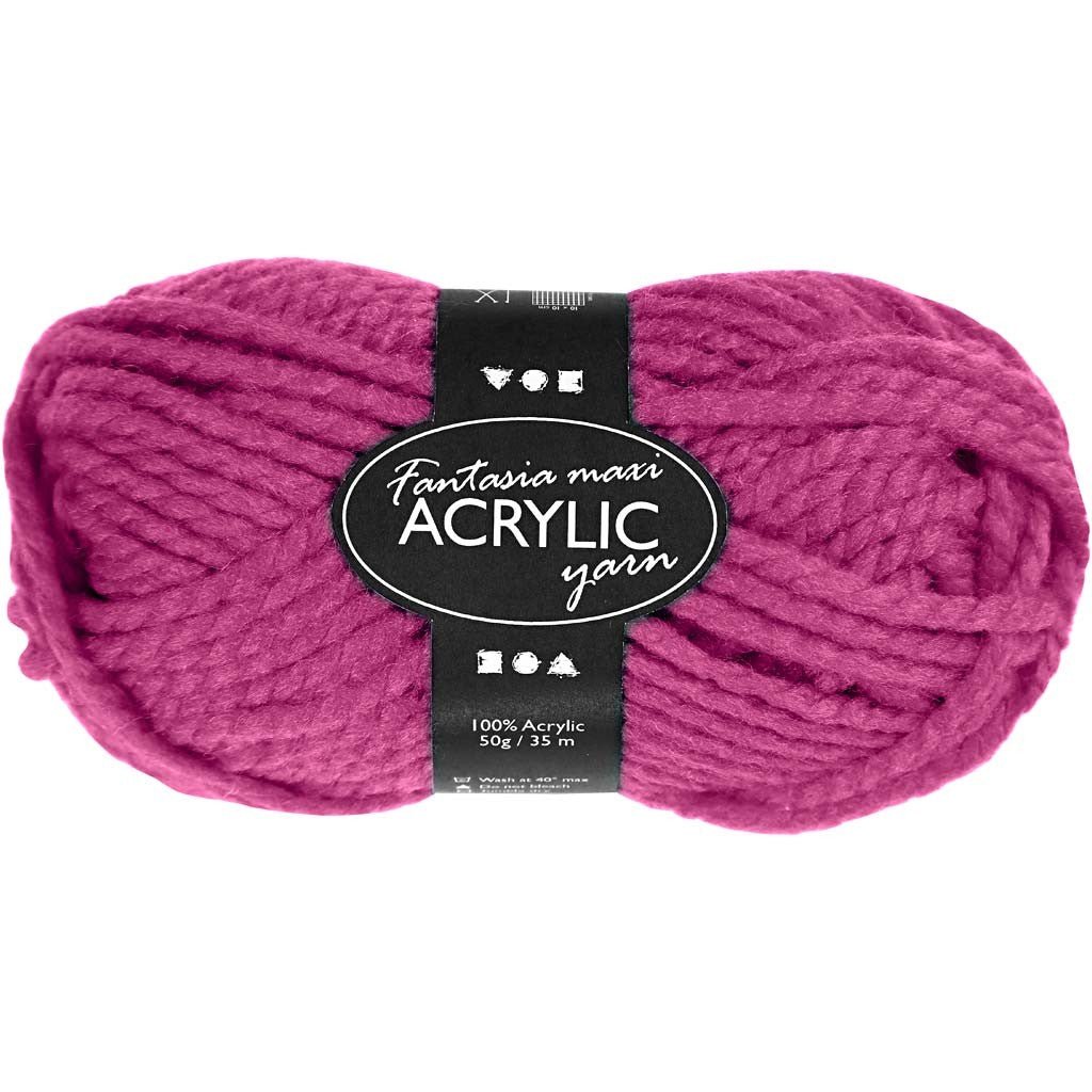 50g Fantasia Knitting 100% Acrylic Wool Chunky Yarn 35 m - Cyclamen - Home - Crafts