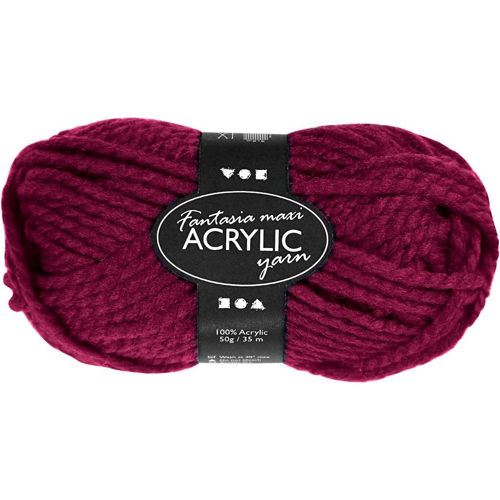 50g Fantasia Knitting 100% Acrylic Wool Chunky Yarn 35 m - Fuchsia - Home - Crafts