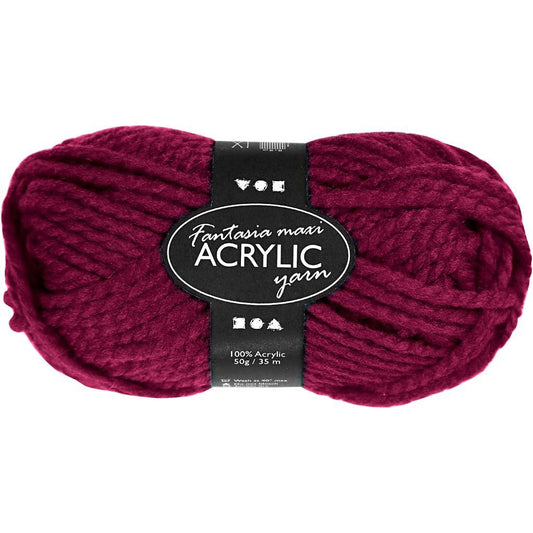 50g Fantasia Knitting 100% Acrylic Wool Chunky Yarn 35 m - Fuchsia - Home - Crafts
