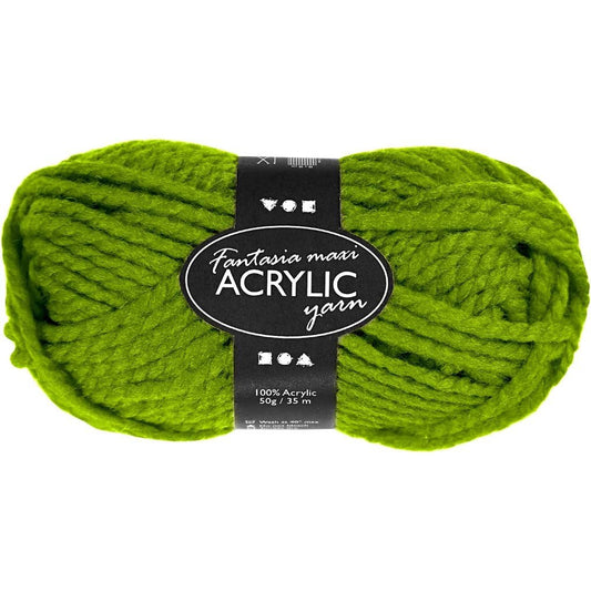 50g Fantasia Knitting 100% Acrylic Wool Chunky Yarn 35 m - Green - Home - Crafts