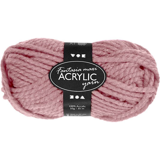 50g Fantasia Knitting 100% Acrylic Wool Chunky Yarn 35 m - Light Red - Home - Crafts