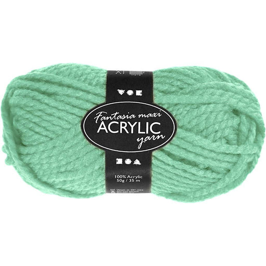 50g Fantasia Knitting 100% Acrylic Wool Chunky Yarn 35 m - Mint Green - Home - Crafts
