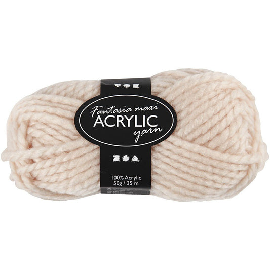 50g Fantasia Knitting 100% Acrylic Wool Chunky Yarn 35 m - Powder - Home - Crafts