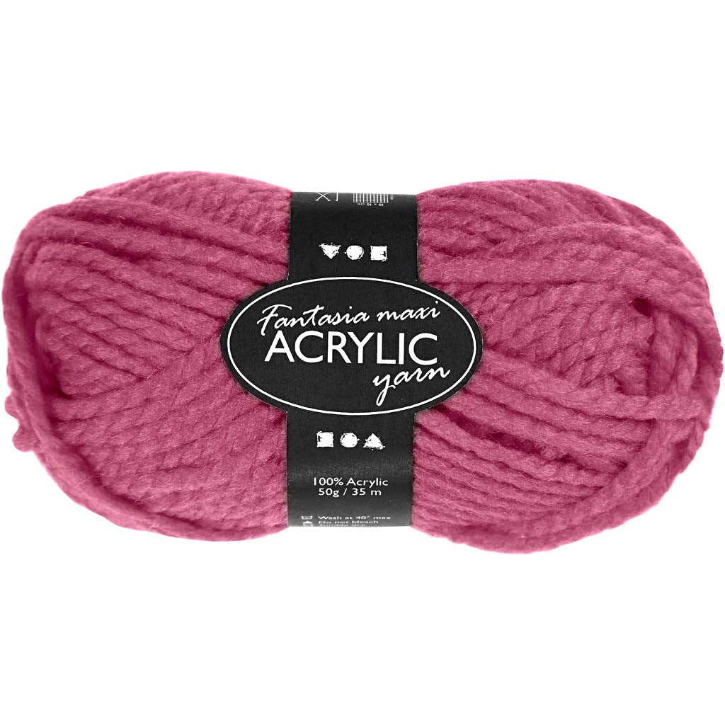 50g Fantasia Knitting 100% Acrylic Wool Chunky Yarn 35 m - Rose - Home - Crafts