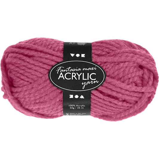 50g Fantasia Knitting 100% Acrylic Wool Chunky Yarn 35 m - Rose - Home - Crafts