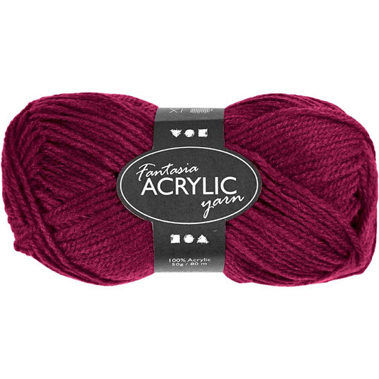 50g Fantasia Knitting 100% Acrylic Wool Double Knitting Yarn 80 m - Fuchsia - Home - Crafts