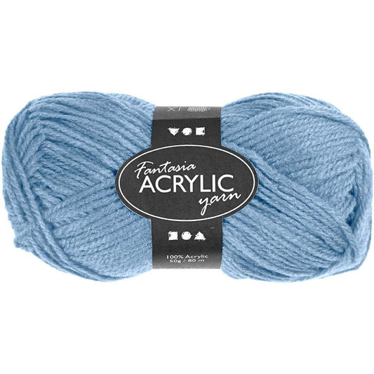 50g Fantasia Knitting 100% Acrylic Wool Double Knitting Yarn 80 m - Light Blue - Home - Crafts