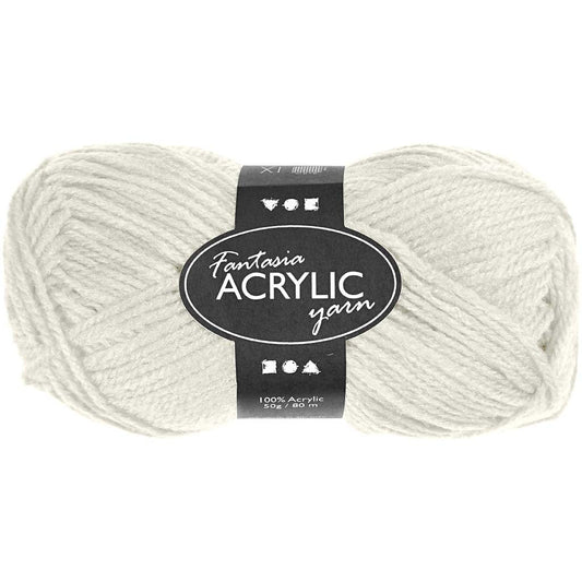 50g Fantasia Knitting 100% Acrylic Wool Double Knitting Yarn 80 m - Off White - Home - Crafts