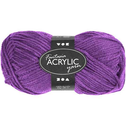50g Fantasia Knitting 100% Acrylic Wool Double Knitting Yarn 80 m - Purple - Home - Crafts