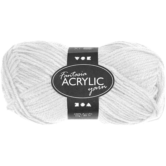 50g Fantasia Knitting 100% Acrylic Wool Double Knitting Yarn 80 m - White - Home - Crafts