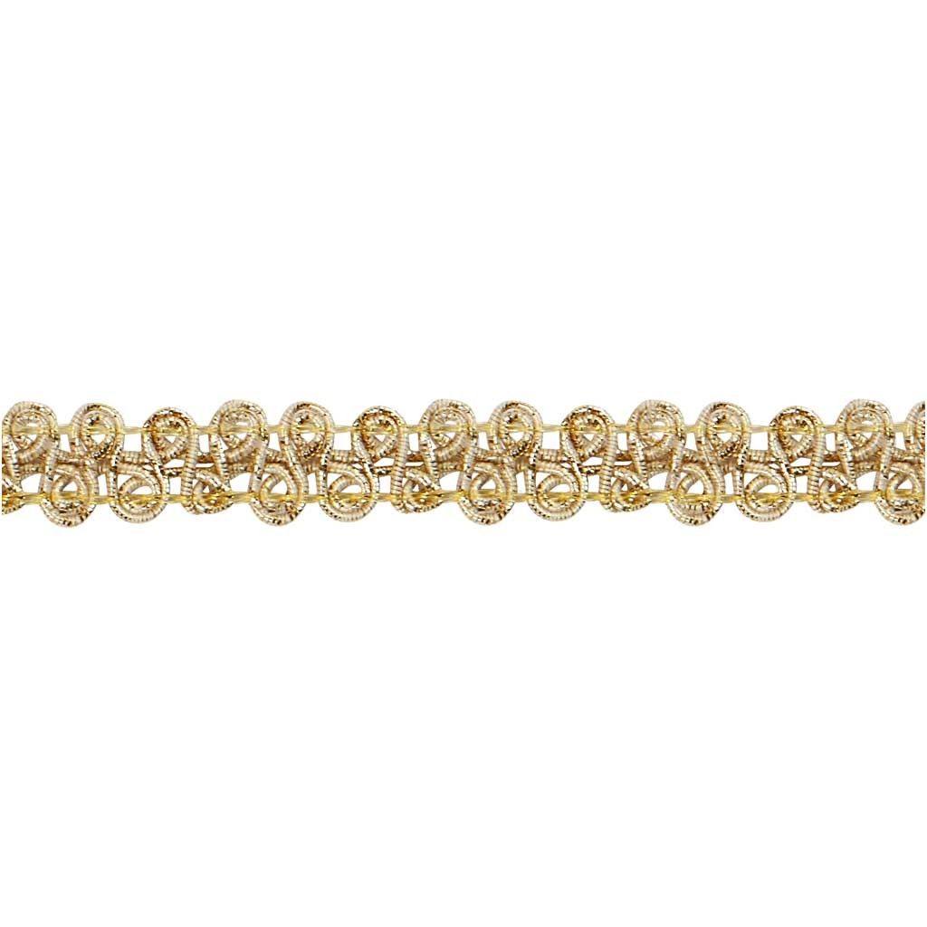 Gold Braided Metallic 10 mm Trim Ribbon Sewing Card Making Craft x 10m