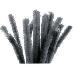 15 Nylon Pipe Cleaners Grey Colour Craft Accessories Decoration T:15 mm L:30 cm