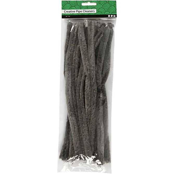 15 Nylon Pipe Cleaners Grey Colour Craft Accessories Decoration T:15 mm L:30 cm