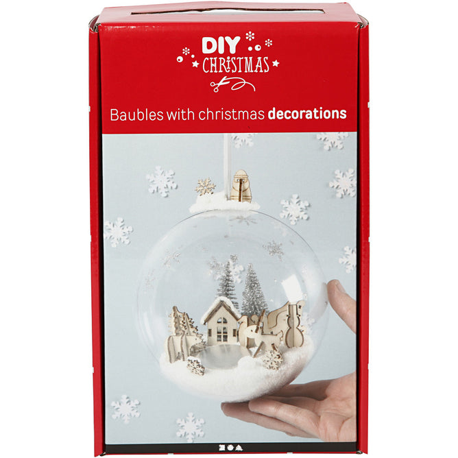 DIY Bauble Kit With Wooden Figures Christmas Ornaments Decoration Figures Crafts