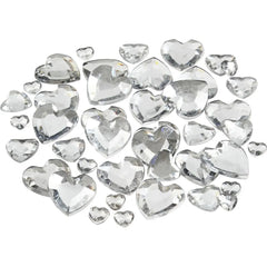 252 x Assorted Size Silver Colour Heart Rhinestones Flat Back Card Making Crafts