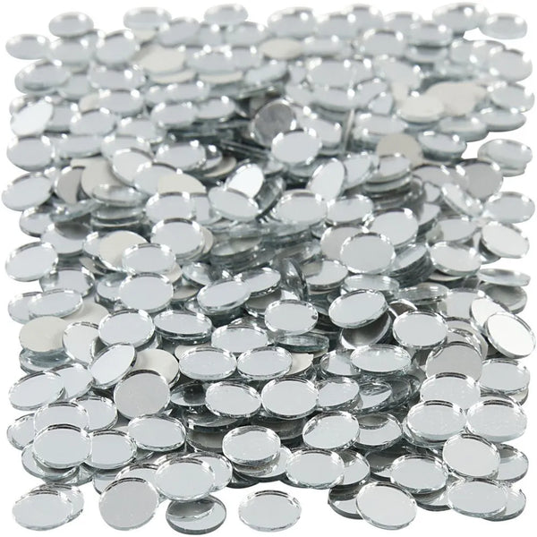 400 x 1cm Round Mirror Glass Mosaic 2mm Thick Tiles Design Decoration Craft