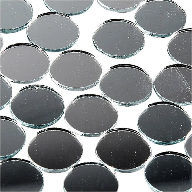 400 x 1.8cm Round Mirror Glass Mosaic 2mm Thick Tiles Design Decoration Craft