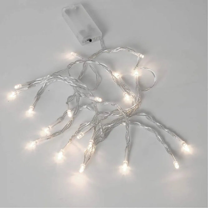 Small LED Lights String Battery Operated Silver Gold Transparent Christmas Deco