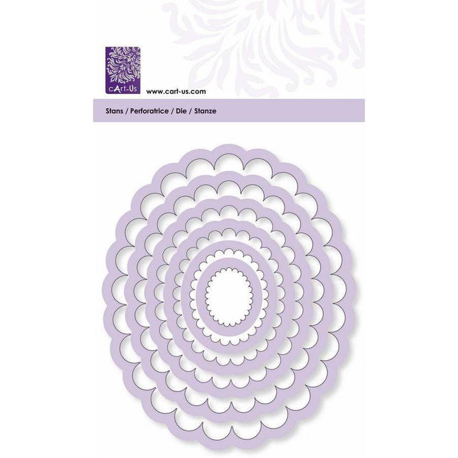 Scallop Oval Frame All Machine Punching Embossing Stencil Decoration Craft 24-116 mm - Hobby & Crafts